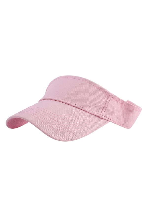 Outdoor Unisex Solid Color Sun Visor Adjustable Lightweight Sports Cap For Casual Daily Wear Pink