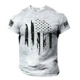 thumbnail image 1 of CIENVNSTG Soft Breathable Slim Fit Independence Day Mens T Shirts Short Sleeve Crew Neck Distressed USA Flag Print Arm Patch Detail Vintage Casual Daily Spring Summer 250 Anniversary Tops Gray 2XL, 1 of 3