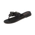 thumbnail image 1 of CIENVNSTG Sparkly Flower Flat Thong Flip Flops for Women Open Toe Low Heel Slip on Sandals for Summer Beach Travel Outdoor Wear Black 36, 1 of 5