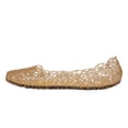 thumbnail image 1 of CIENVNSTG Sparkly Sandals For Women Flat Jelly Shoes Slip On Hollow Out Loafers Summer Plastic Breathable Beach Shoes Gold 36, 1 of 6