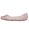 thumbnail image 1 of CIENVNSTG Sparkly Sandals For Women Flat Jelly Shoes Slip On Hollow Out Loafers Summer Plastic Breathable Beach Shoes Pink 38, 1 of 8