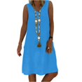thumbnail image 1 of CIENVNSTG Summer Sleeveless V-Neck Beachwear Solid Oversized Dress Female Fashion Elegant Maxi Dress Blue M, 1 of 7
