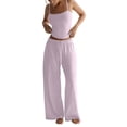 thumbnail image 1 of CIENVNSTG Two Piece Sets for Women Summer Spaghetti Strap Tank Top Wide Leg Pants Sets Matching Lounge Sets Tracksuit Athletic Wear Yoga Set Pink L, 1 of 6