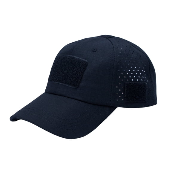 CIENVNSTG Unisex Adjustable Tactical Outdoor Baseball Cap Curved Brim Cut Breathable Mesh With Hook And Loop Patch Panels Deep Blue