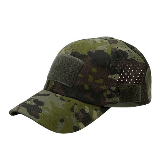 CIENVNSTG Unisex Casual Outdoor Baseball Cap Tactical Design Cut Breathable Mesh Hook And Loop Patch Adjustable Curved Brim GreenB