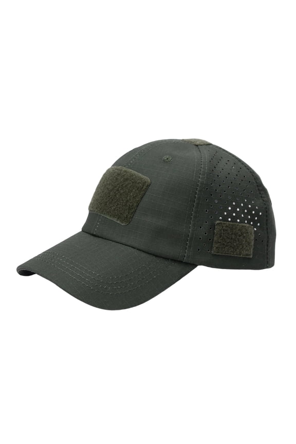 Unisex Outdoor Sun Hat Tactical Baseball Cap Cut Breathable Mesh Hook And Loop Patch Panels Adjustable Curved Brim Daily Cap Gray