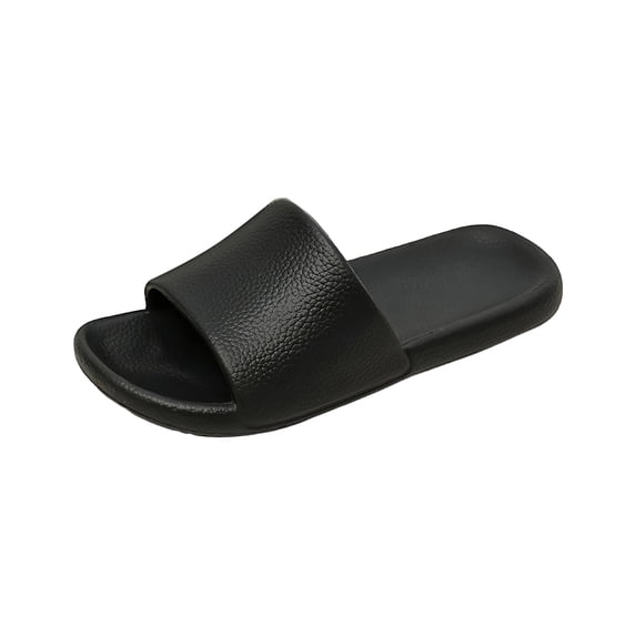 CIENVNSTG Unisex Solid Color EVA Open Toe Slide Slippers Lightweight Non‑Slip Casual Footwear Comfortable Waterproof Indoor Household Slides Black 37