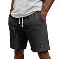 thumbnail image 1 of CIENVNSTG Waffle Shorts for Men Lightweight Classic Style Athletic Sweat Bottoms Elastic Drawstring Waist Summer Beach Casual Short Pants with Pockets Black XL, 1 of 5