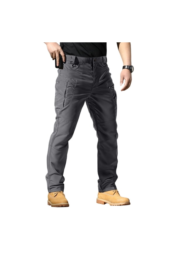 Waterproof Ripstop Cargo Tactical Pants Men's Stretch Build Lightweight Breathable Multi Pocket for Outdoor Hiking And Casual Working Wear Gray XXXL
