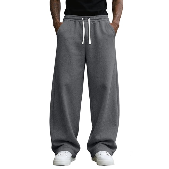 CIENVNSTG Wide Leg Baggy Sweatpants Lightweight Drawstring Design Breathable Lounge Joggers with Pockets Made for Mens Daily Lounging And Street Style Wear Dark Gray XL