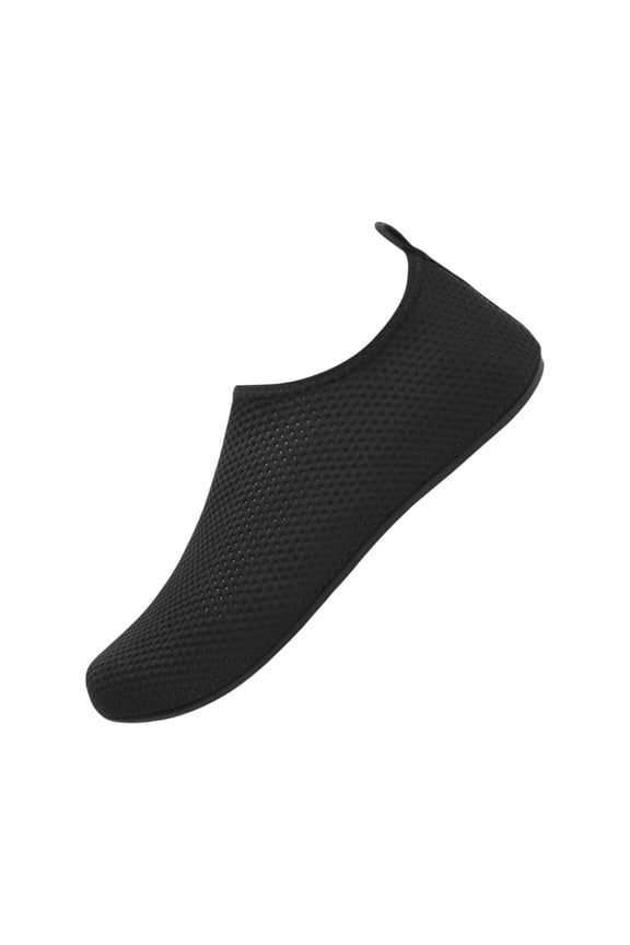Women Men Breathable Mesh Water Shoes Non Slip Quick Dry Solid Beach Socks Thickened Rubber Sole for Wading Swimming and Surf on Beaches Black 37