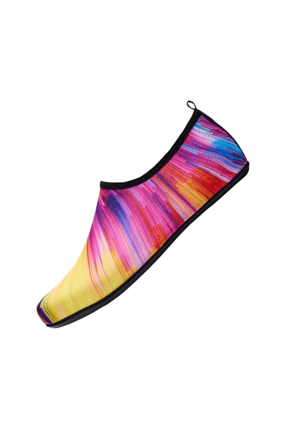 Women Men Patterned Print Water Shoes Non Slip Quick Dry Beach Socks with Thickened Rubber Sole for Wading Diving Swimming and Surf on Beaches Shallow Waters and Areas Yellow 38