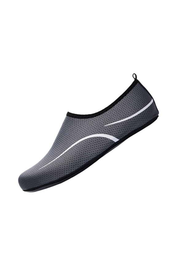 Women Men Thickened Rubber Sole Wading Shoes Line Graph Non Slip Quick Dry Beach Socks For Diving Swimming And Surf Gray 39