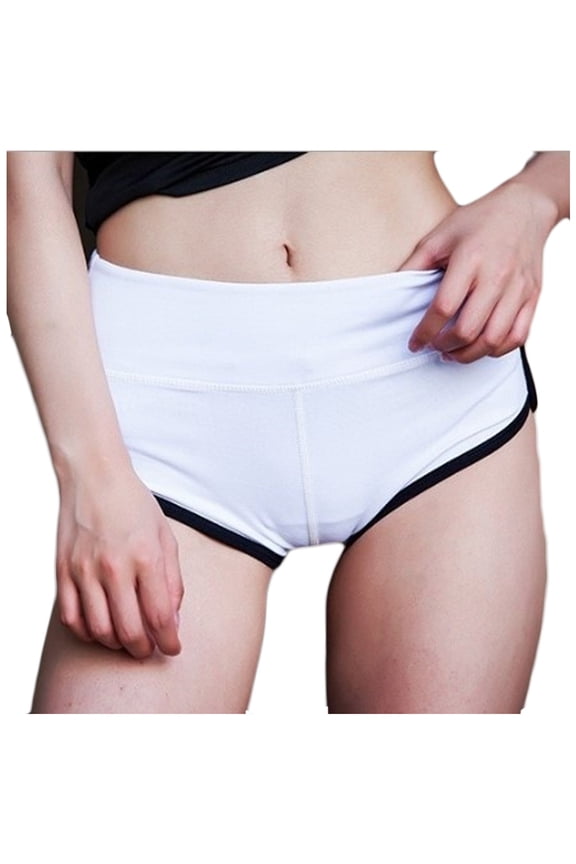 Women's Booty Shorts Workout Butt Lifting High Waist Stretchy Ruched Boyshort Bottom Breathable Yoga Running Gym Shorts White S