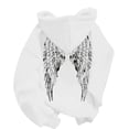 thumbnail image 1 of CIENVNSTG Women's Casual Fashion Sweatshirts Y2K Wings Sequin Hoodies Glitter Back Design Pullover Tops Holiday Style Comfortable Daily Wear for Various Casual Occasions White S, 1 of 3