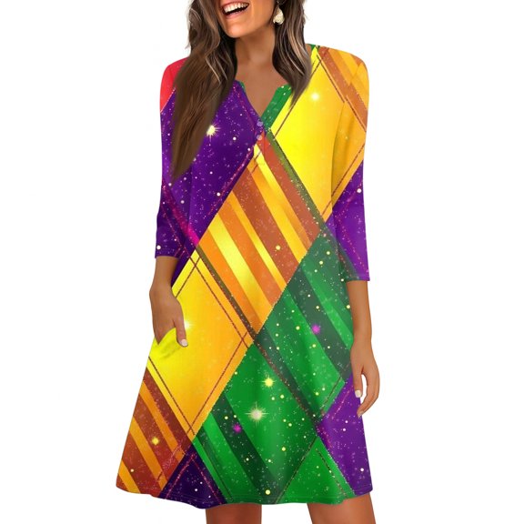 CIENVNSTG Women's Fashion A-Line Summer Dress Casual Flowy Dress for Everyday Wear