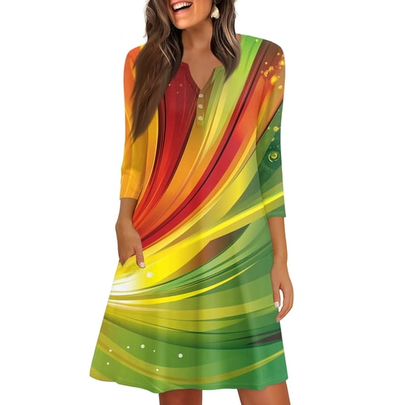 CIENVNSTG Women's Fashion A-Line Summer Dress Casual Flowy Dress for Everyday Wear