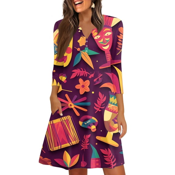 CIENVNSTG Women's Fashion A-Line Summer Dress Casual Flowy Dress for Everyday Wear