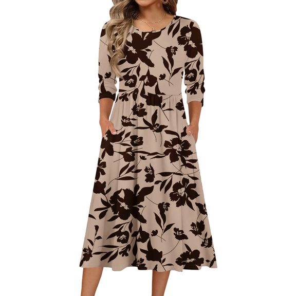 CIENVNSTG Women's Fashion A-Line Summer Dress - Casual Flowy Dress for Everyday Wear