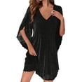 thumbnail image 1 of CIENVNSTG Women's Fashion Dress Short Sleeved Classic Breathable Party Dress Lightweight Versatile Summer Dress for Women, 1 of 5