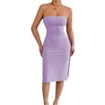 thumbnail image 1 of CIENVNSTG Women's Fashion Dress Solided Color Classic Breathable Holiday Dress Lightweight Eye-Catching Beach Dress, 1 of 6