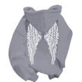 thumbnail image 1 of CIENVNSTG Women's Holiday Fashion Hoodies Y2K Wings Sequin Pattern Glitter Back Design Pullover Tops Casual Comfortable Sweatshirts for Daily Outings and Social Events Light Gray S, 1 of 3