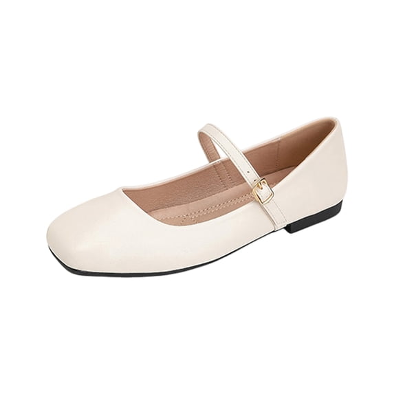 CIENVNSTG Women's Mary Jane Square Toe Ballet Flats Patent Leather ...