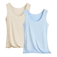 thumbnail image 1 of CIENVNSTG Women's Summer Tank Tops Basic Scoop Neck Camisole Undershirt Light Blue 2XL, 1 of 5