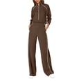 thumbnail image 1 of CIENVNSTG Womens 2 Piece Outfits Sweatsuits Fall Full Zip Sweatshirts Workout Pants Matching Lounge Sets Tracksuits 2026 Coffee XL, 1 of 5