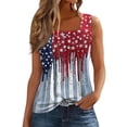 thumbnail image 1 of CIENVNSTG Womens 4th of July Independence Day Tank Tops Square Neck Sleeveless Tie Dye USA Flag Print Casual Loose Vest Sky Blue 2XL, 1 of 5
