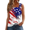 thumbnail image 1 of CIENVNSTG Womens 4th of July Independence Day Tank Tops Square Neck Sleeveless Tie Dye USA Flag Print Casual Loose Vest White M, 1 of 5
