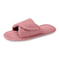 thumbnail image 1 of CIENVNSTG Womens Orthopedic Arch Support Fuzzy Adjustable Corduroy Memory Foam Open Toe Slippers Comfortable Non‑Slip Indoor Slides Supportive Footwear Hot Pink 43, 1 of 6