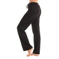 thumbnail image 1 of CIENVNSTG Womens Solid Color Pajama Pants Soft Comfy Wide Leg Bell Bottom Full Length Trousers Elastic Drawstring Waist Versatile for Casual Lounge and Sleep Wear Black S, 1 of 6