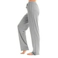thumbnail image 1 of CIENVNSTG Womens Solid Color Pajama Pants Soft Comfy Wide Leg Bell Bottom Full Length Trousers Elastic Drawstring Waist Versatile for Casual Lounge and Sleep Wear Gray S, 1 of 6