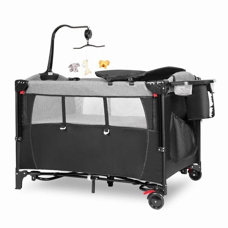 CIESMSI Baby Bedside Bassinet w/Changing Table,5-in-1 Portable