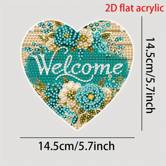 CIFbuy Acrylic Sun Catcher Window Hanging Diamond Painting Kit with Heart Flower Rainbow Prism for Home Outdoor Garden Decor
