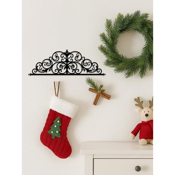 CIFbuy Art Deco Metal Iris Scroll Wall Hanging - 20-Inch Laser Cut Floral Statue for Living Rooms, Bedrooms, Entryways - Elegant Indoor Home Decor