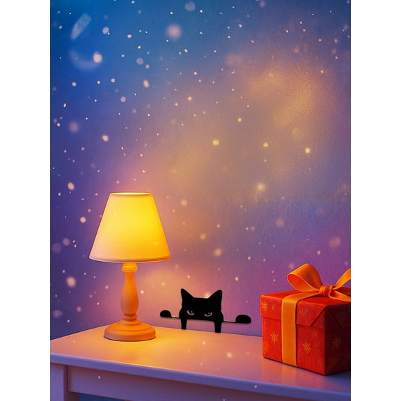 CIFbuy Elegant Black Metal Peeping Cat Sculpture - Durable Iron Art Lawn & Yard Ornament, Rustic Wall Decor, Perfect Gift for Home, Garden, Patio, Outdoor Spaces