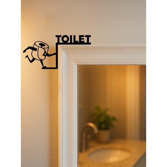 CIFbuy Funny Toilet Paper Metal Wall Art Decor - Humorous Bathroom Sign, Over-Door Hanging Statement Piece for Toilet, Unique Home Decor Gift, Indoor Metal Pediment