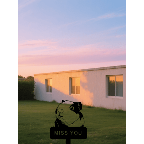 CIFbuy Guinea Pig Hamster Memorial Metal Yard Stake - Weather-Resistant Outdoor Pet Remembrance Decor for Gardens, Patios & Lawns, Black Metal Statue