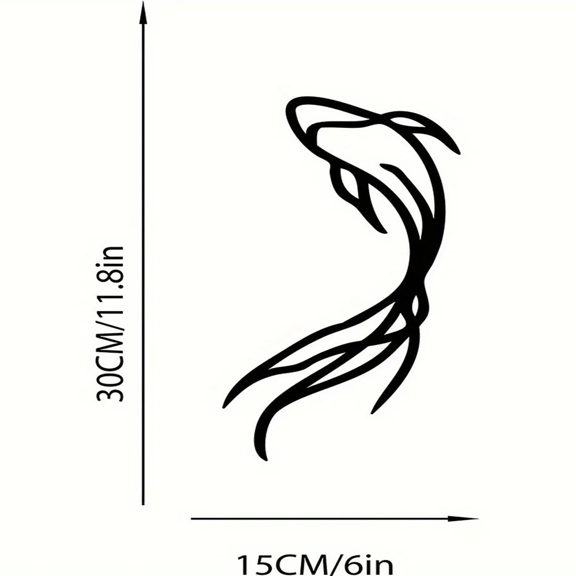 CIFbuy Hand Forged Half Pound Solid Iron Fish Wall Art