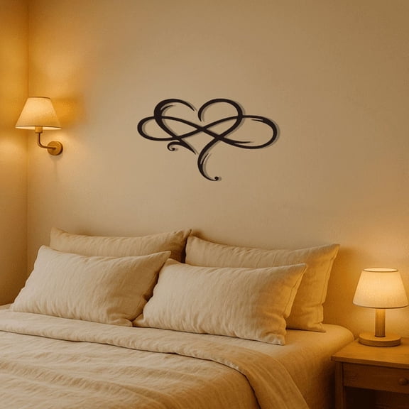 CIFbuy™ Infinity Heart Metal Wall Art – Elegant Iron Sculpture of Eternal Love, Minimalist Romantic Decor for Bedroom, Living Room & Wedding Gift