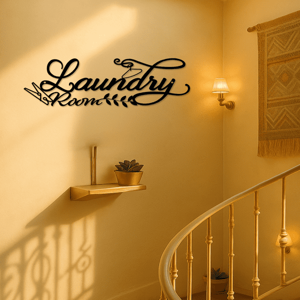 CIFbuy™ “Laundry Room” Metal Wall Art Sign – Elegant Script Design ...