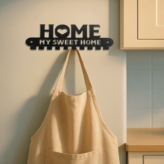 CIFbuy Metal Wall Hook Rack "Home My Sweet Home" Decorative Hanger for Entryway, Kitchen, or Bedroom Wall Decor