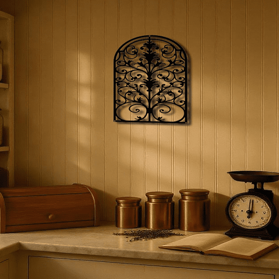 CIFbuy Metal Window Frame Wall Hanging Arched Iron Wall Art, Classic Cathedral Style Home & Entryway Decoration