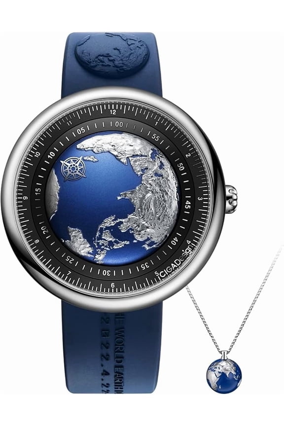 Mechanical Automatic Watch Blue Planet I, Titanium Version/Ceramics Case Sapphire Crystal Fluororubber/Ceramics Strap Watches Gifts for Men and Women