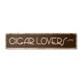 thumbnail image 1 of CIGAR LOVERS Vintage Plastic Street Sign smoker box Cuban tobacconist smoke | Indoor/Outdoor |  18" Wide, 1 of 4