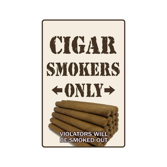 CIGAR SMOKERS ONLY Decal room shop humidor Cuban cutter lighter bar smoke lover | Indoor/Outdoor | 12" Tall