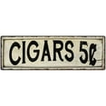 thumbnail image 1 of CIGARS 5? Farmhouse Style Wood Look Sign Gift 6x18 Metal Decor 206180028115, 1 of 1