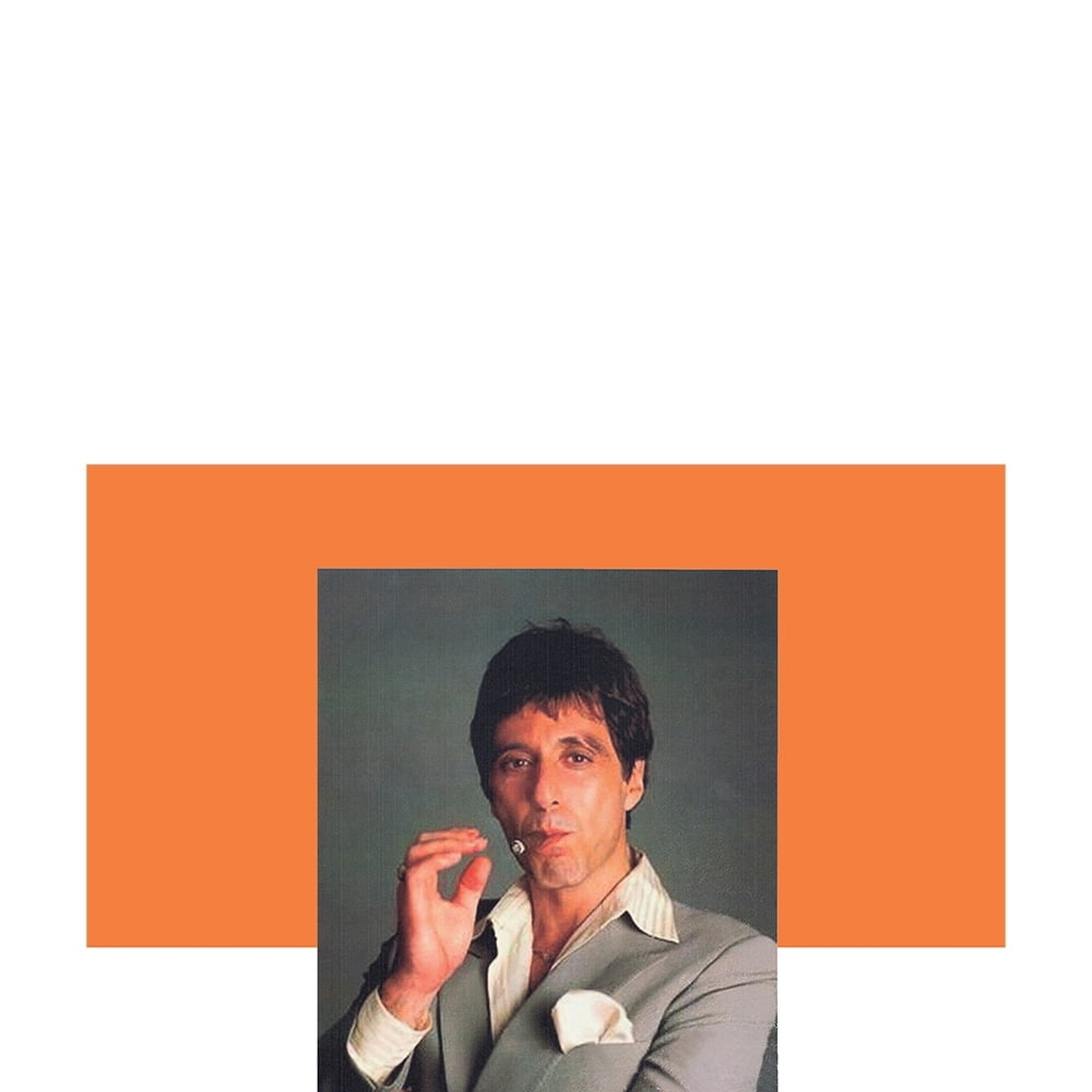 CIGARS & PACINO HAND IN HAND - 14"x14" Canvas Artwork - Multi-Color 14 x 14